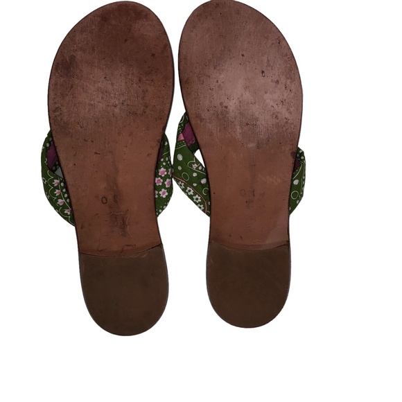 Pink & Green Toe Thong Summer Beach Resort Vacation Sandals Size 10M - Picture 8 of 15